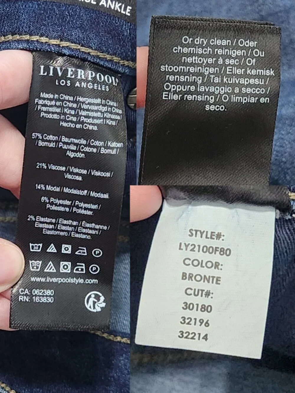 Liverpool Eco Abby Hi-Rise Skinny Ankle Jeans Plus Size 24W Dark Wash NWT